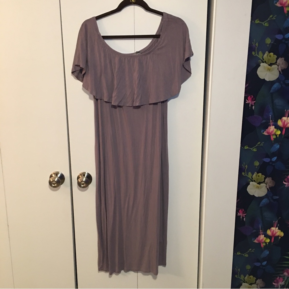 ASOS off the Shoulder MIDI Dress Light Purple Size 18 Preowned